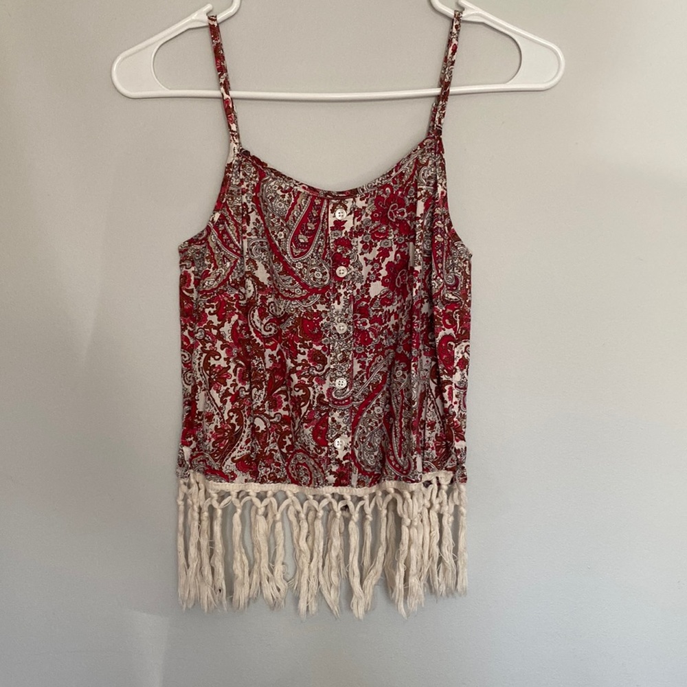 XS wet seal fringe tank top